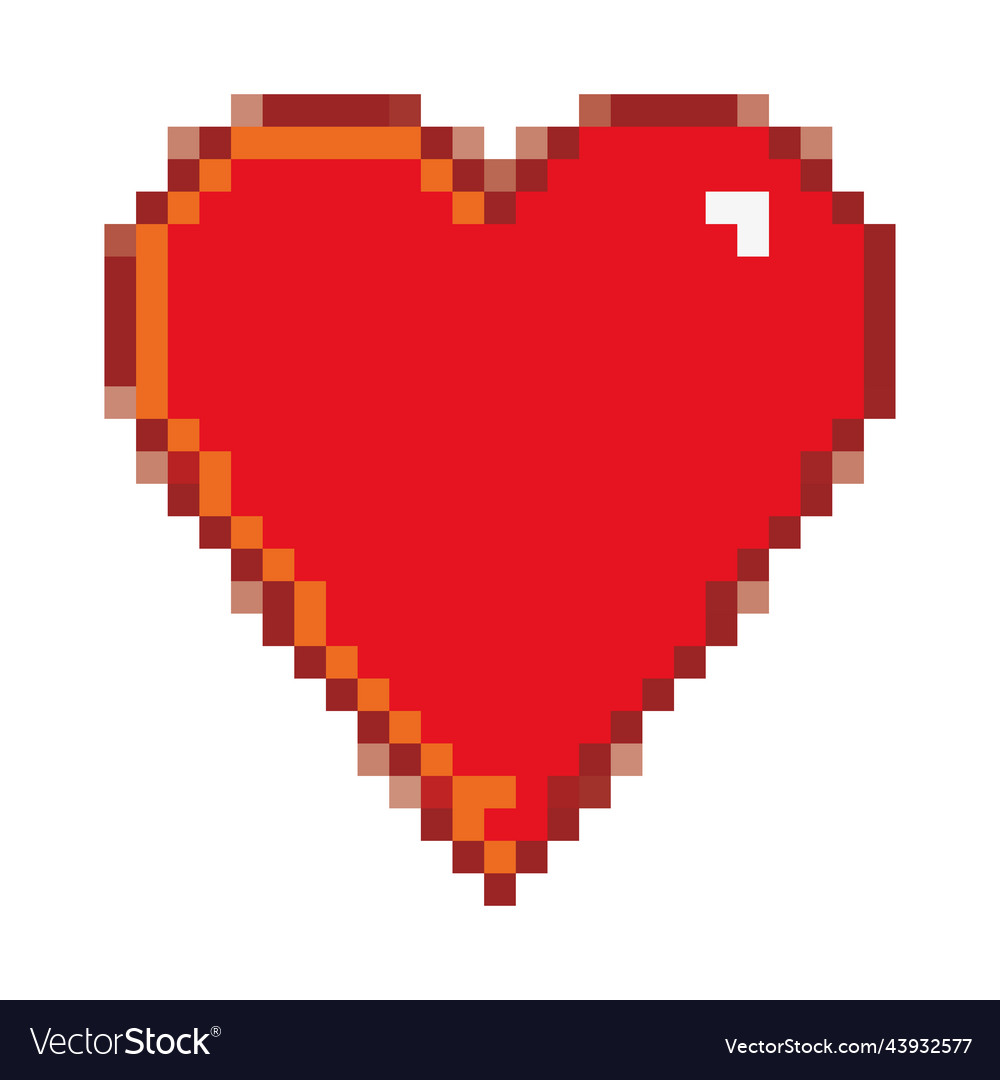 Pixel heart icon Royalty Free Vector Image - VectorStock