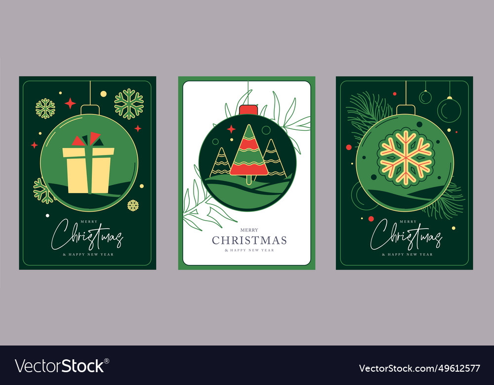 Set of christmas holiday greeting cards or covers Vector Image