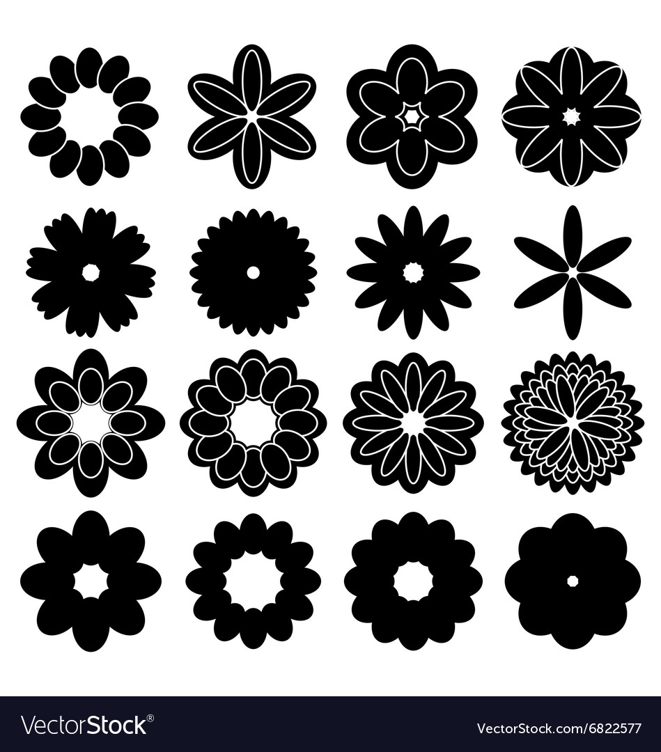 Silhouettes of flowers Royalty Free Vector Image