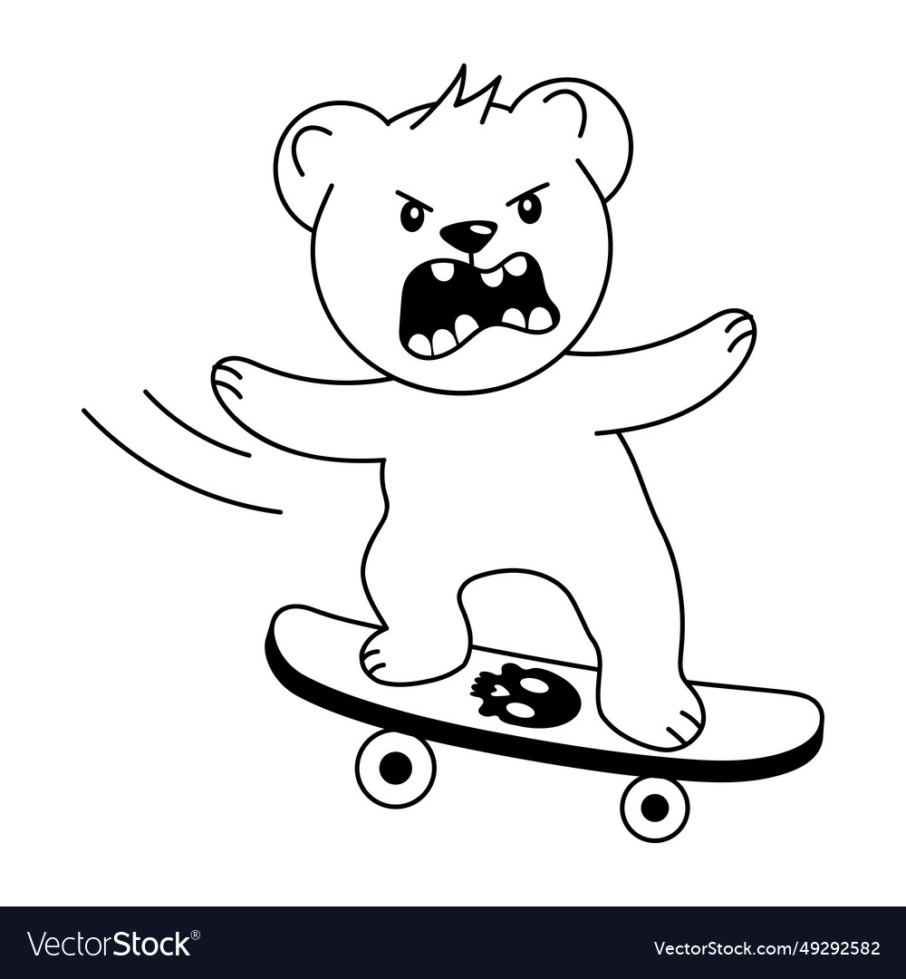 Bear skating Royalty Free Vector Image - VectorStock