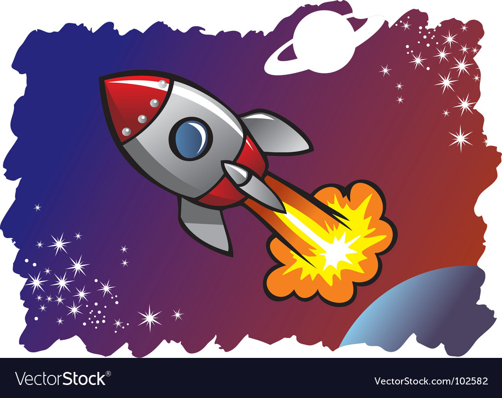 Cartoon Spaceship Royalty Free Vector Image Vectorstock