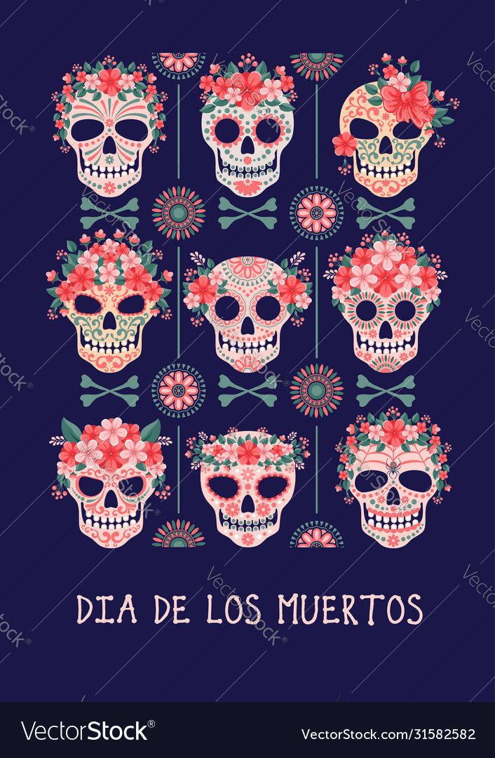 Day dead or dia de los muertos Royalty Free Vector Image