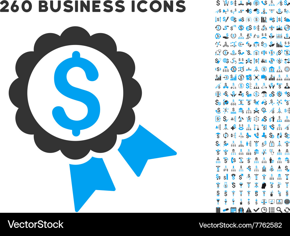 Featured price label icon with flat set Royalty Free Vector