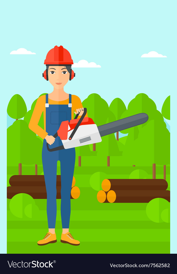 Lumberjack with chainsaw