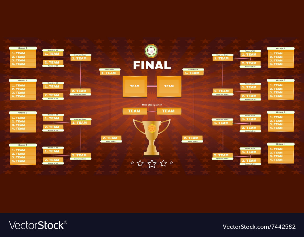 Soccer champions final spreadsheet Royalty Free Vector Image