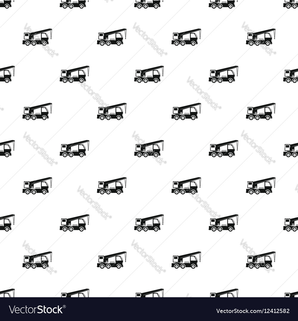 Truck with crane pattern simple style Royalty Free Vector