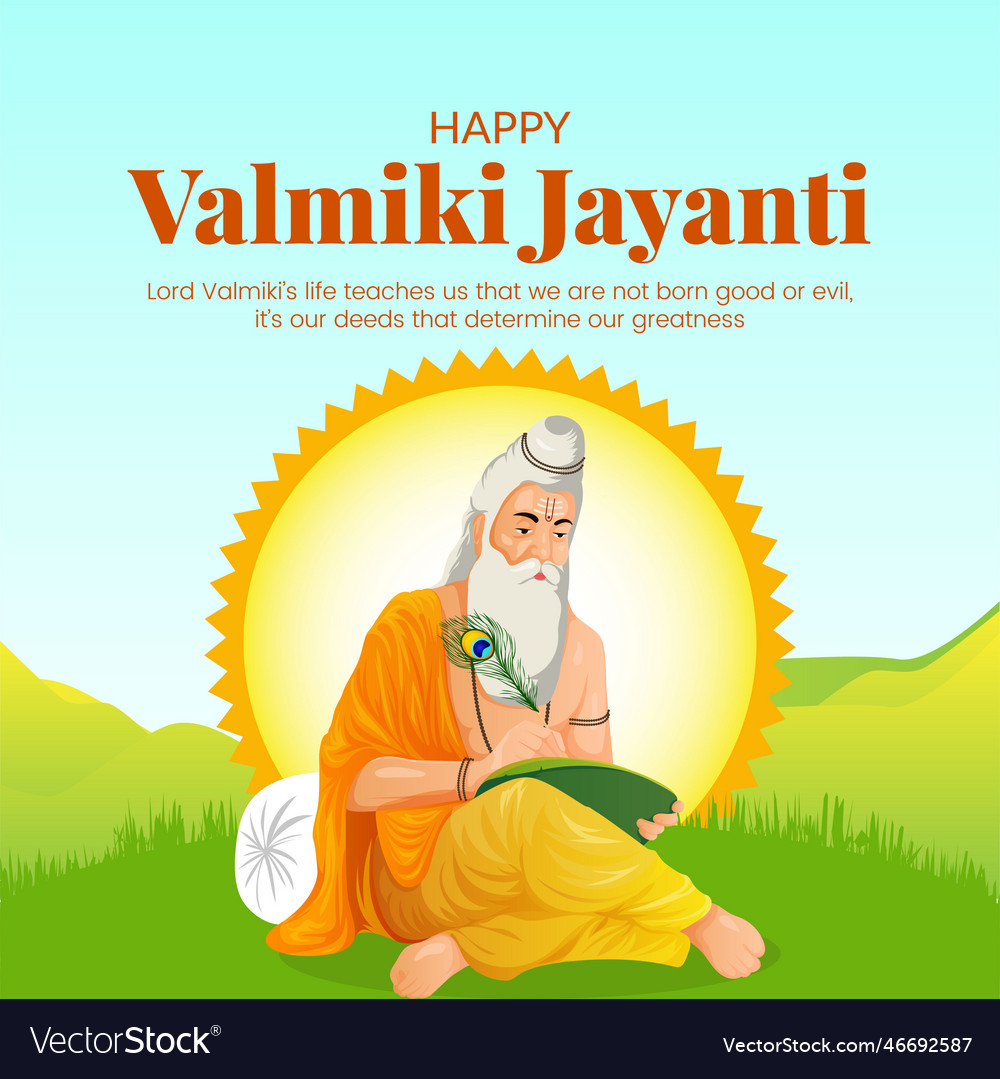 Banner design of happy valmiki jayanti template Vector Image