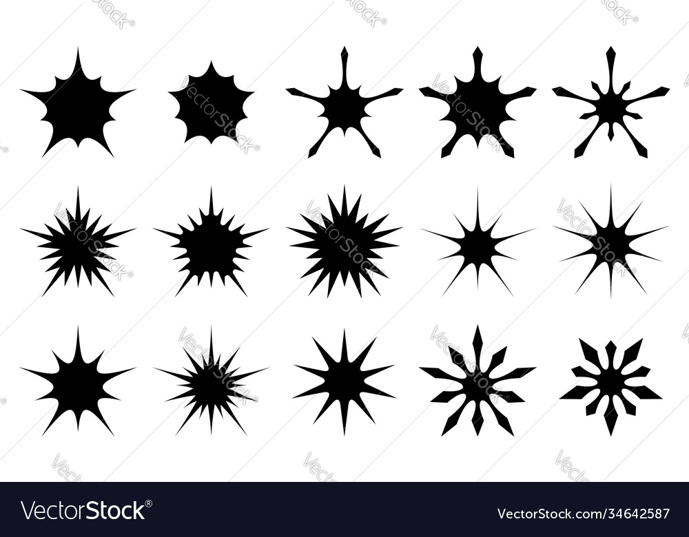 Black sparkles set Royalty Free Vector Image - VectorStock