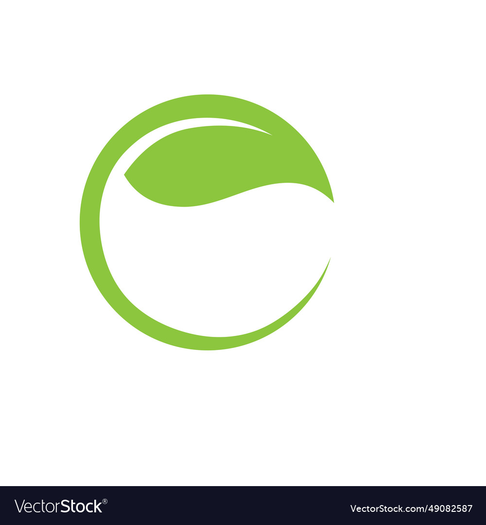 C leaf green ecology nature logo