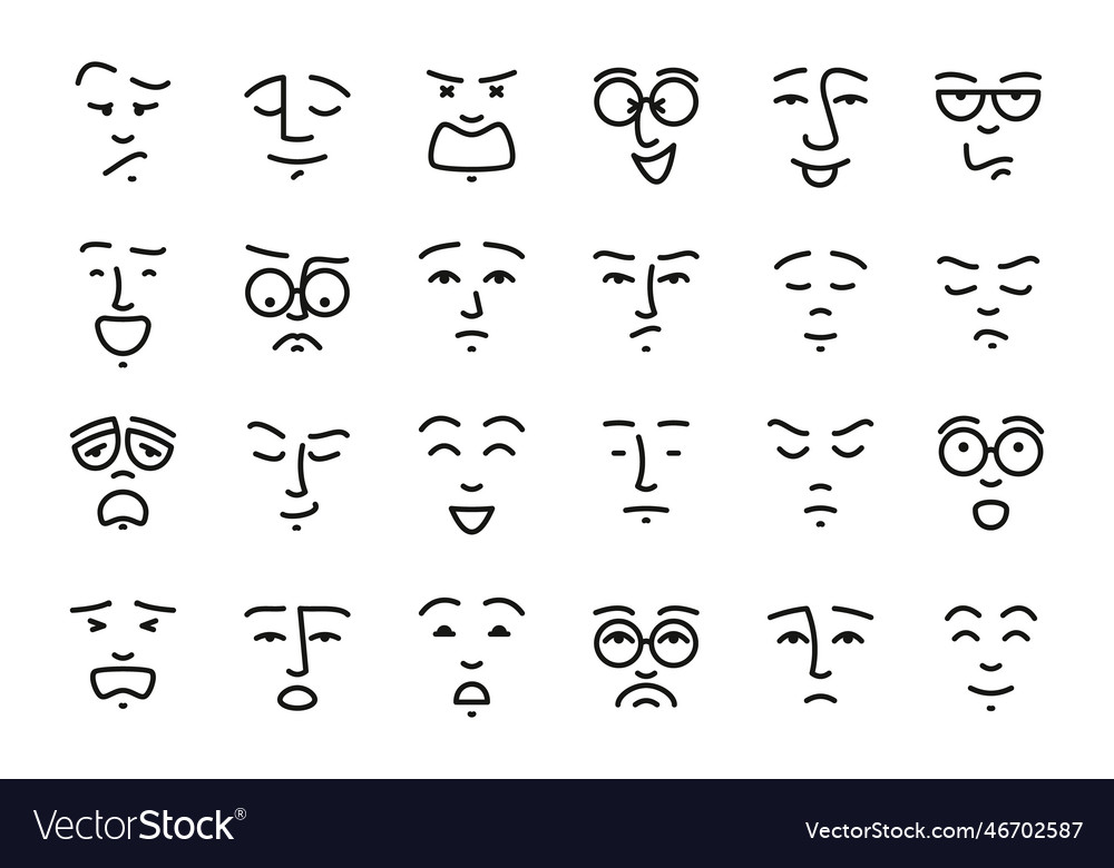 Premium Vector  Scared emotion doodle astonished face comic