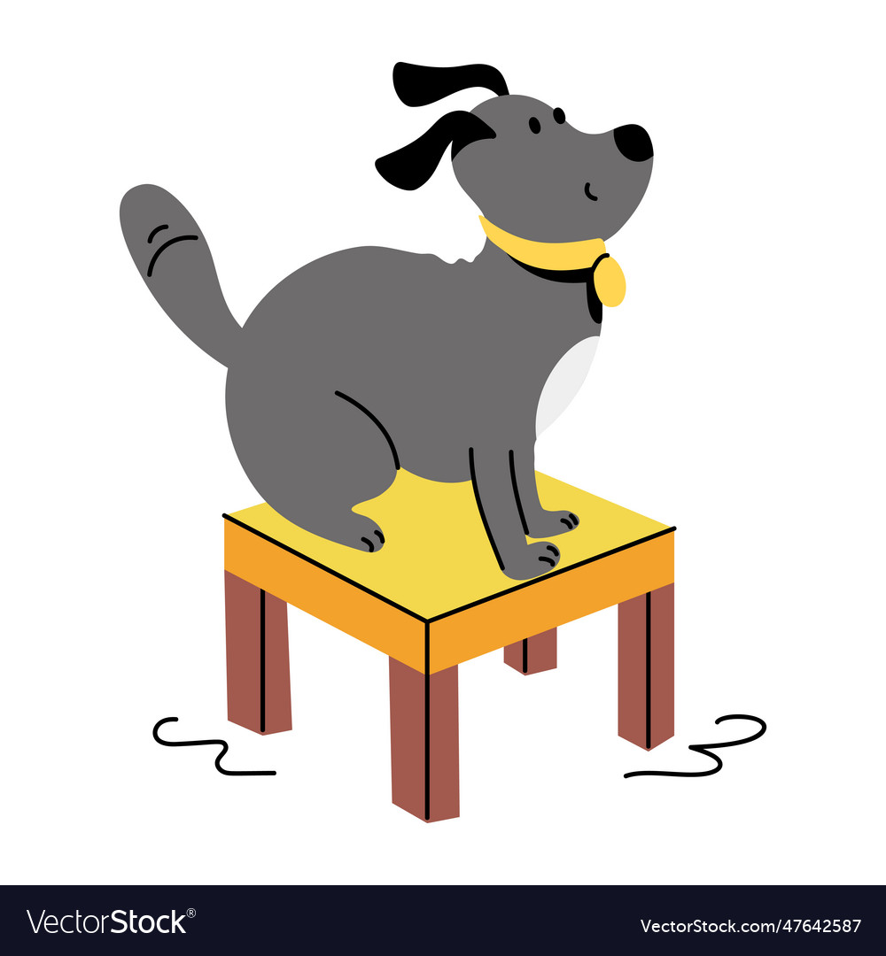 Dog Table Royalty Free Vector Image - Vectorstock