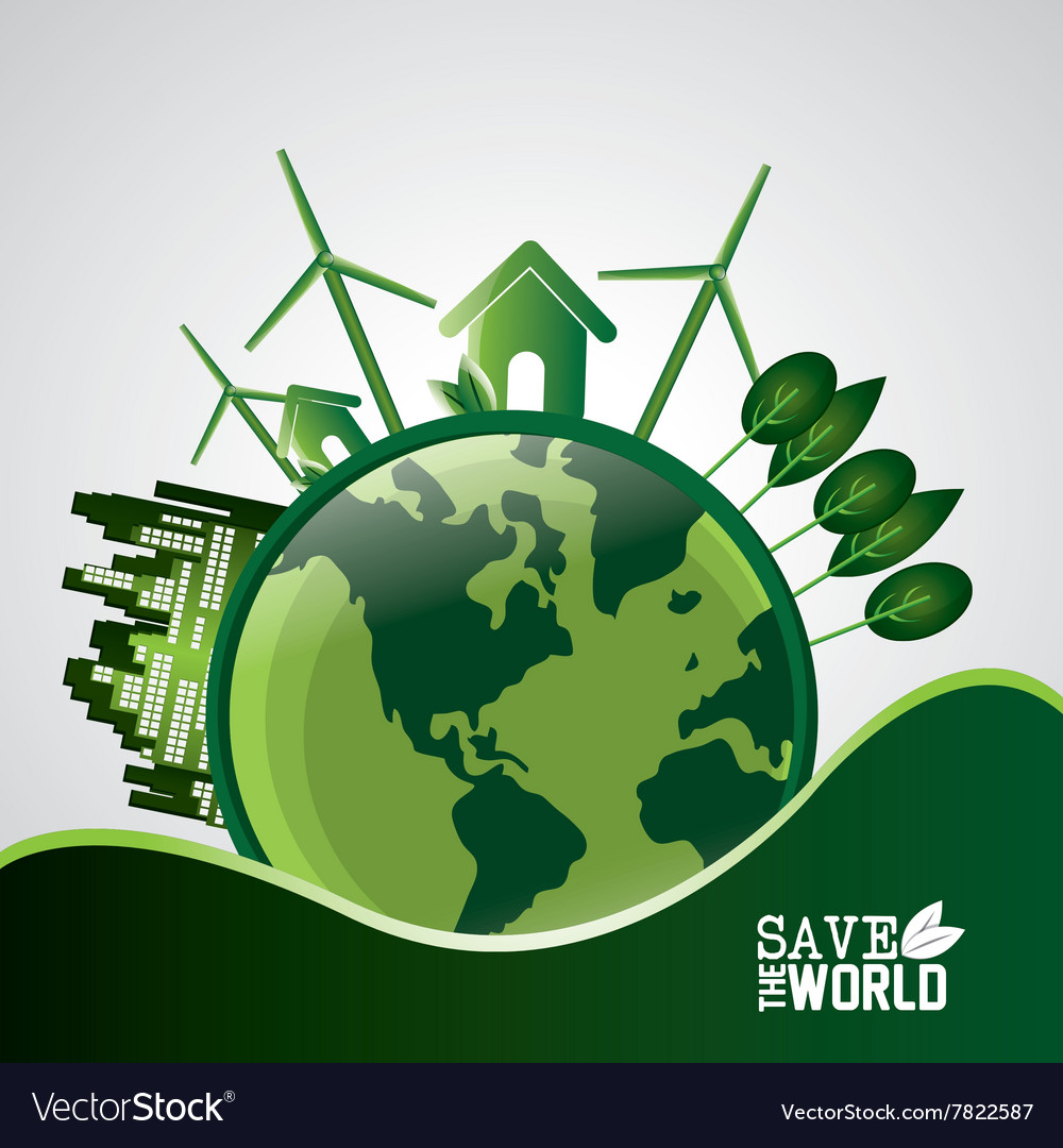 Save world design Royalty Free Vector Image - VectorStock