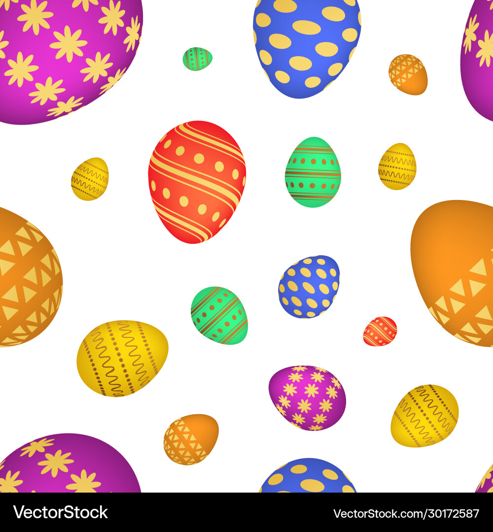 Seamless pattern with colorful easter eggs Vector Image