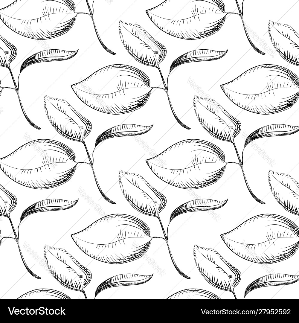 Abstract leaves seamless pattern design Royalty Free Vector