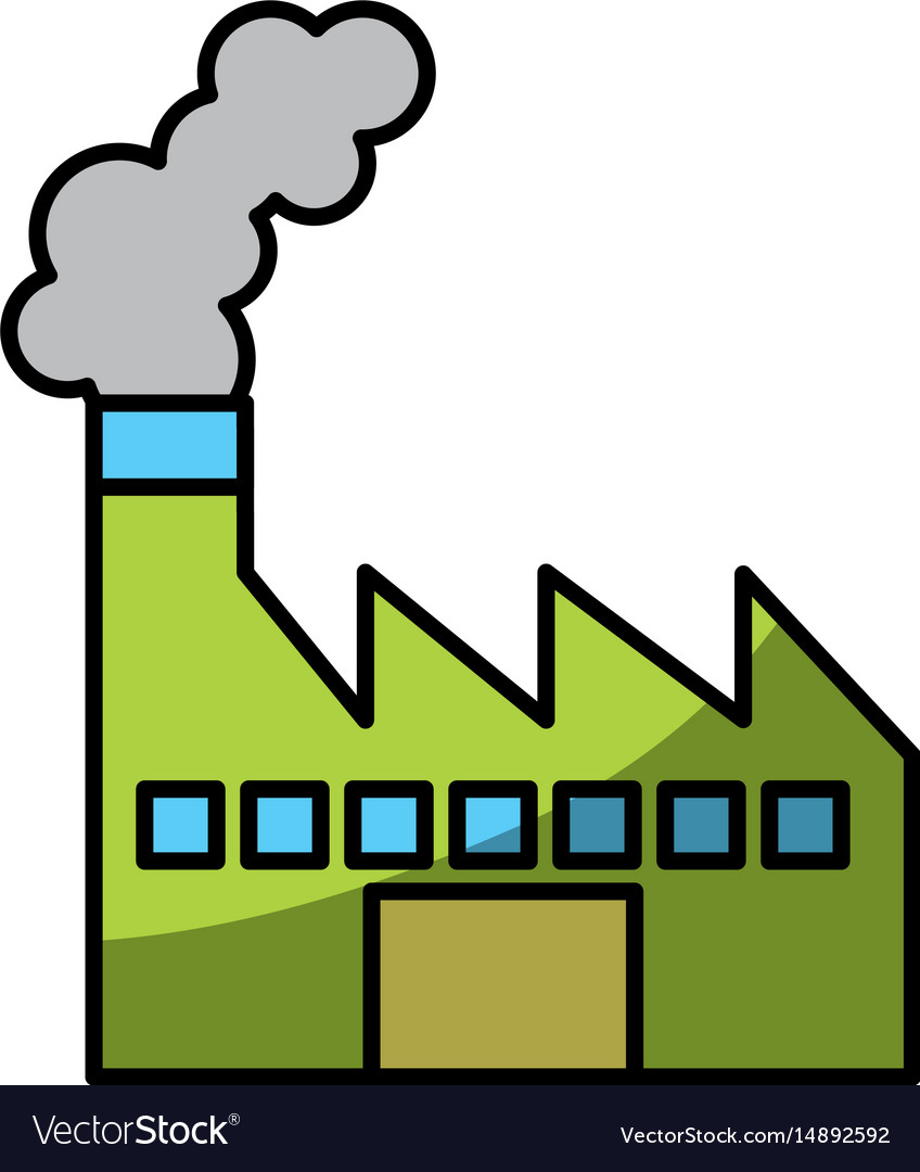 Factory plant isolated icon Royalty Free Vector Image