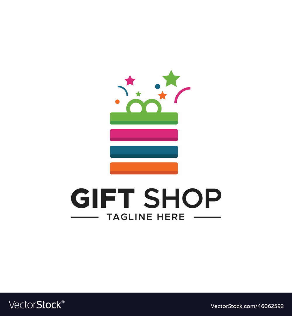 Gift shop logo Royalty Free Vector Image - VectorStock