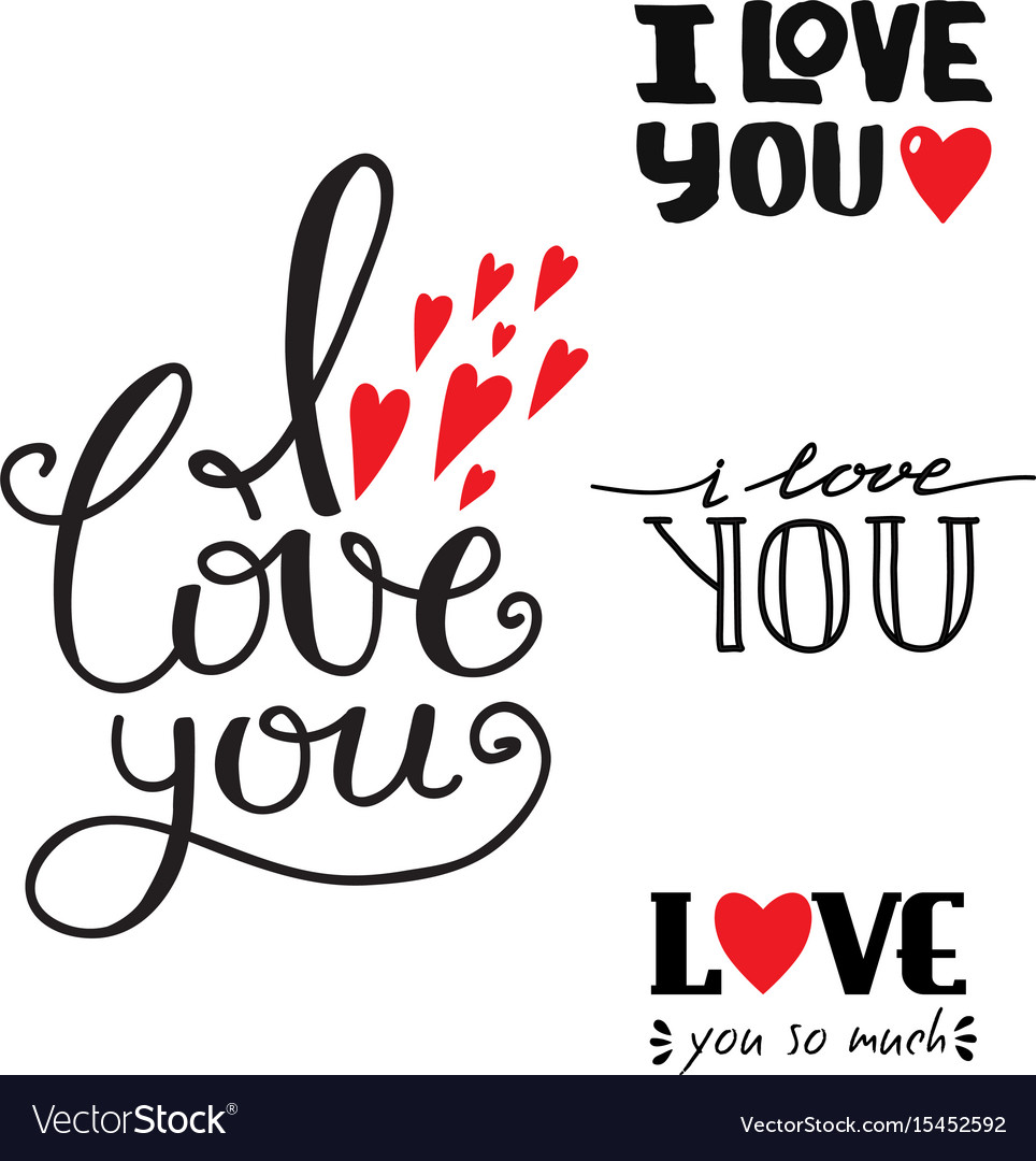 I love you text overlays hand drawn