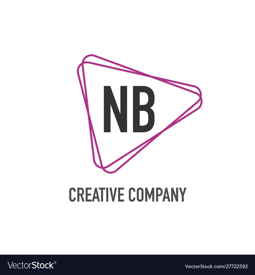 Initial letter nb triangle design logo concept