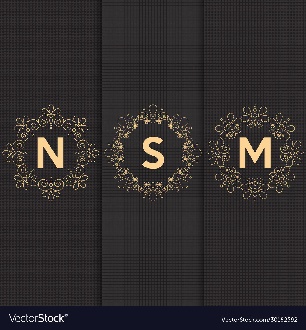 Set luxury logos template flourishes calligraphic