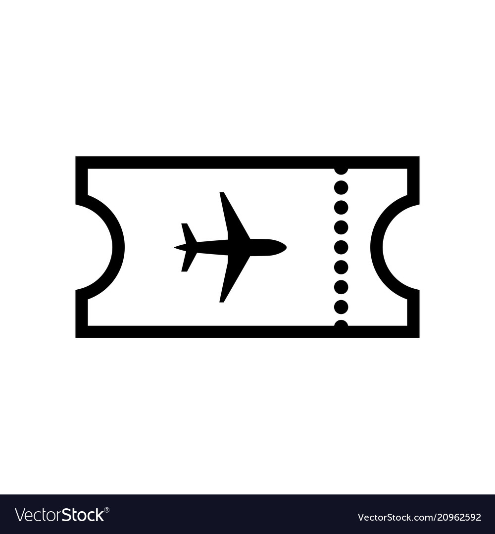 The Blank Ticket Plane Icon Travel Symbol Vector Image