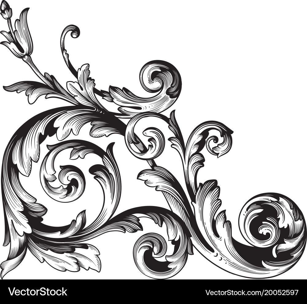 Baroque ornament in victorian style Royalty Free Vector