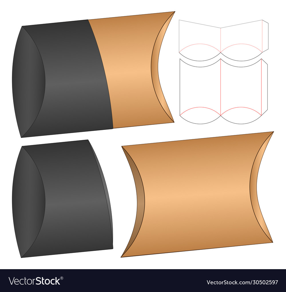 Download Box packaging die cut template design 3d mock-up Vector Image