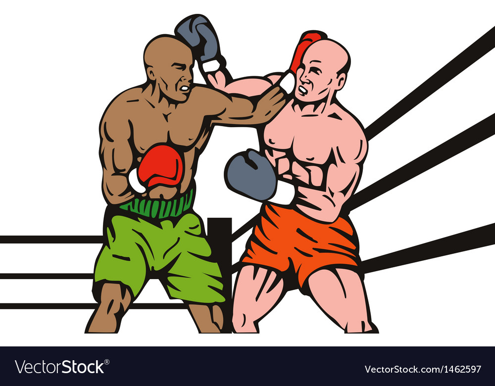Boxer connecting knockout punch Royalty Free Vector Image