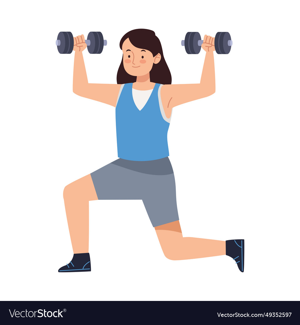 Fitness woman lifting weight Royalty Free Vector Image