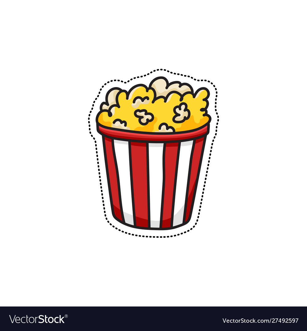 Popcorn doodle Royalty Free Vector Image - VectorStock