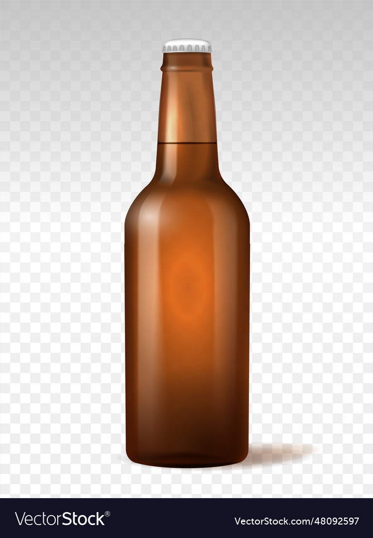 Realistic green beer bottle Royalty Free Vector Image