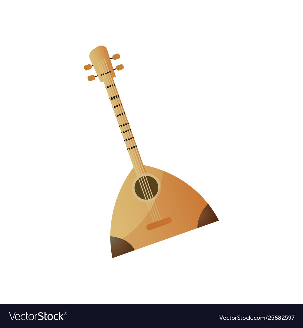 Russian wood musical instrument with four strings