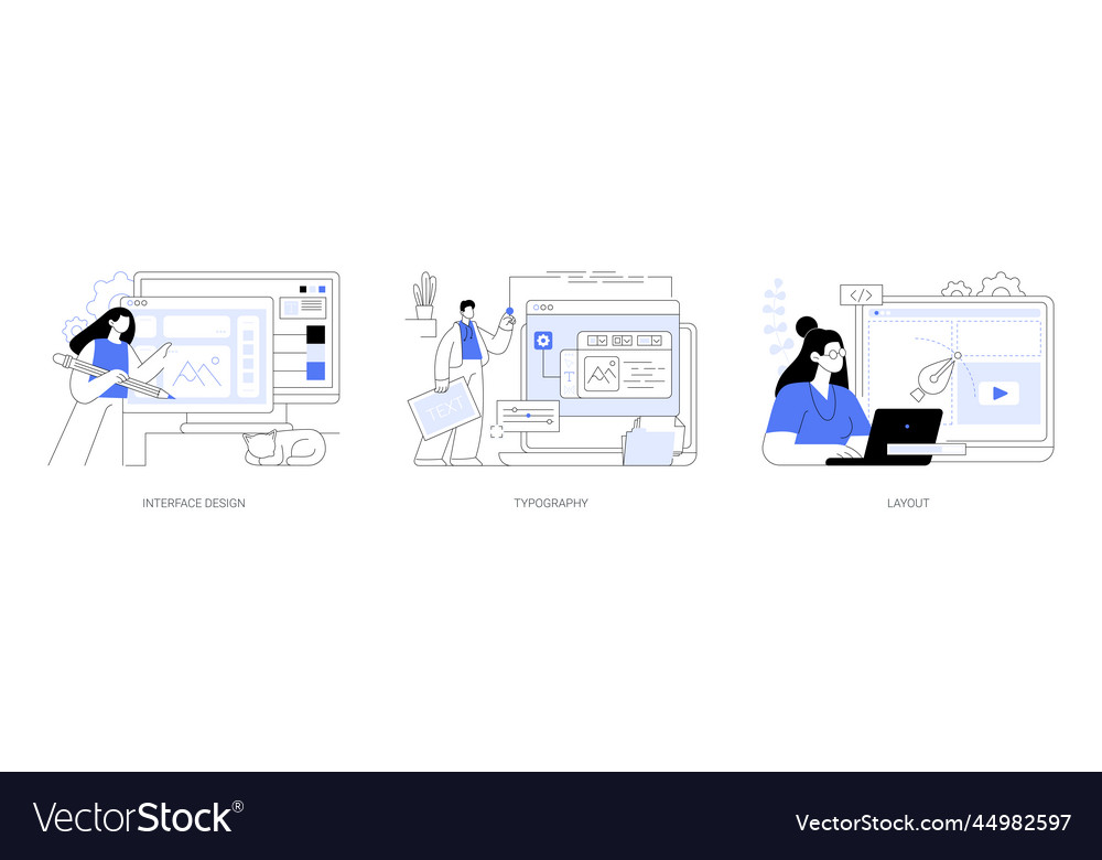 Ui design abstract concept Royalty Free Vector Image
