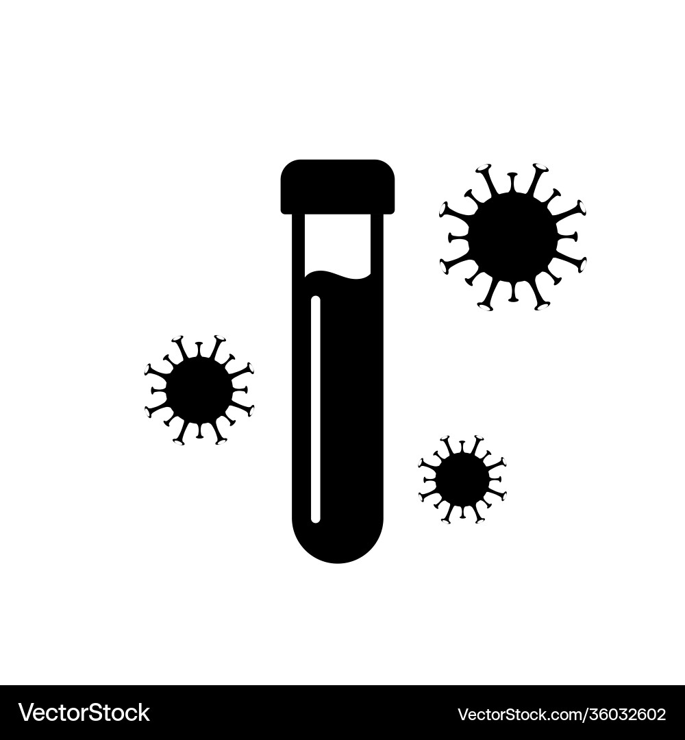 Covid19 pcr test icon corona virus Royalty Free Vector Image