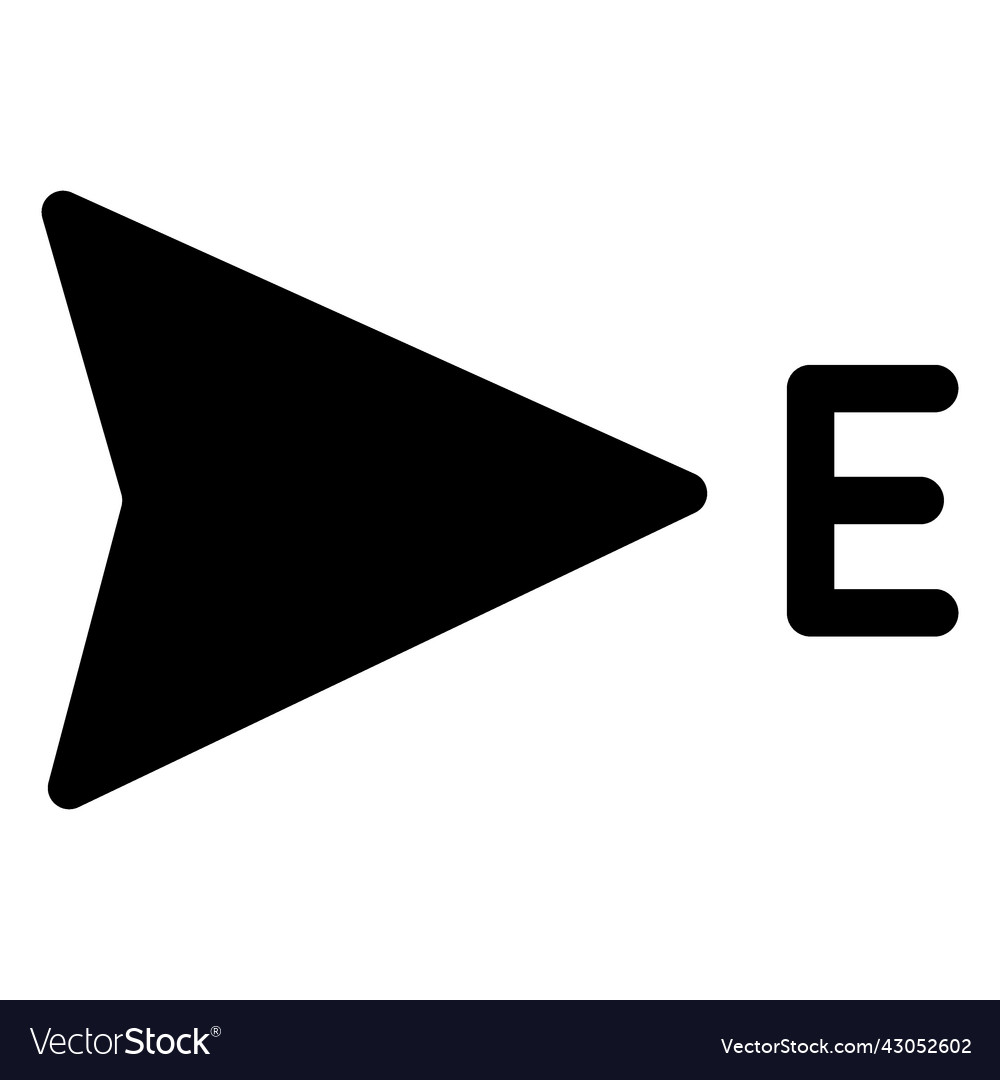 East arrow black Royalty Free Vector Image - VectorStock