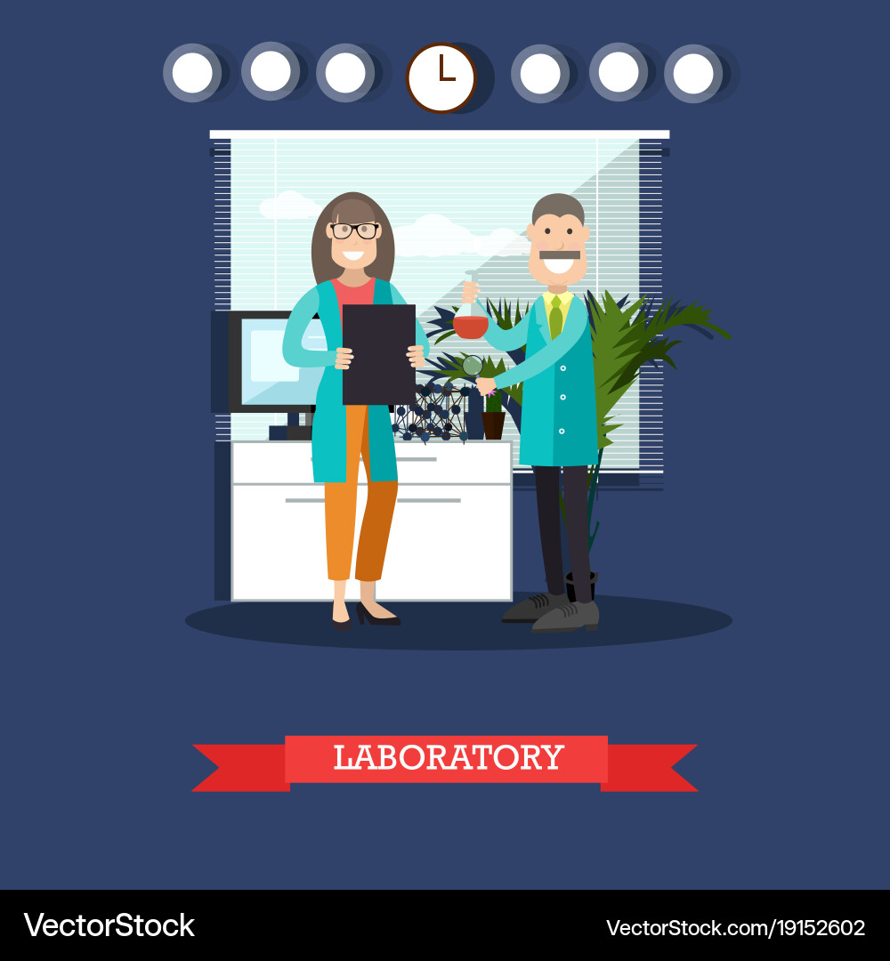 Laboratory concept in flat Royalty Free Vector Image