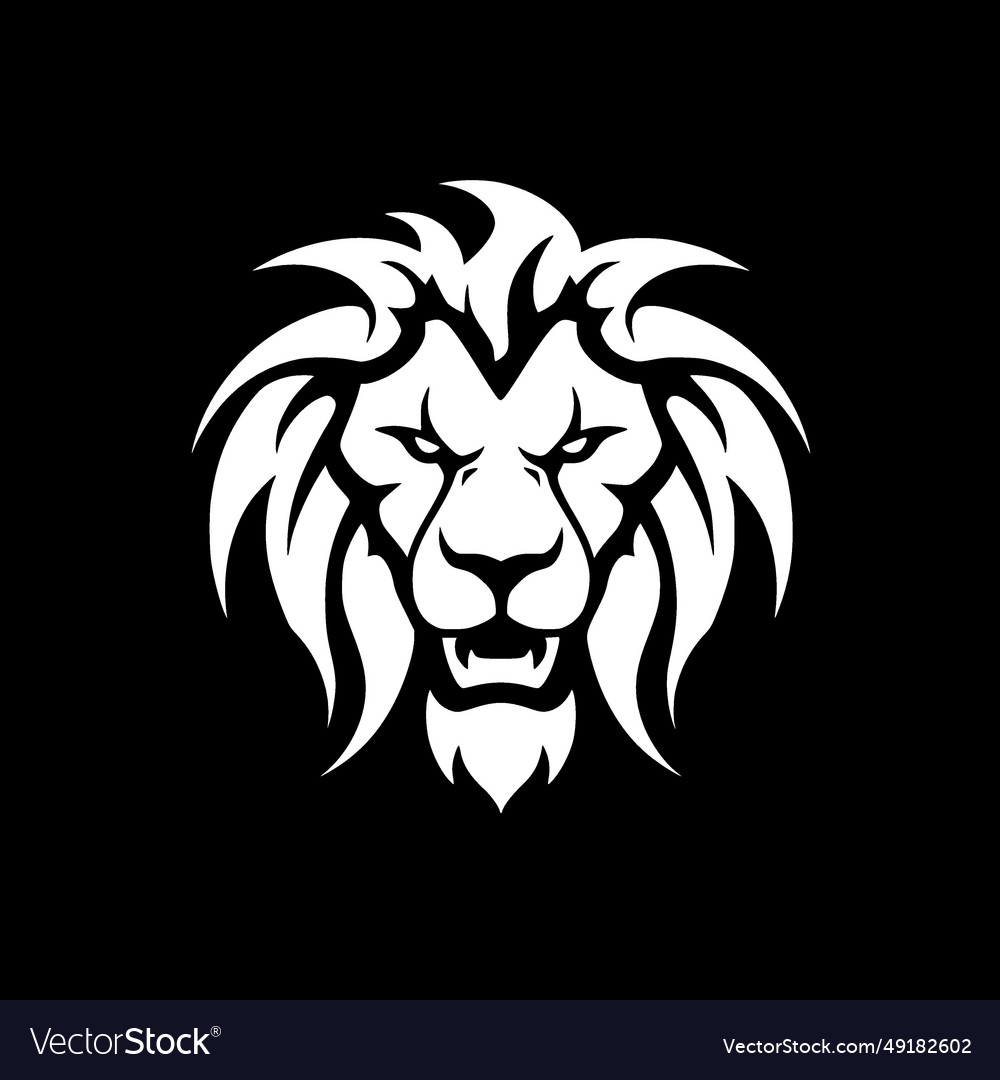 Lion - black and white Royalty Free Vector Image