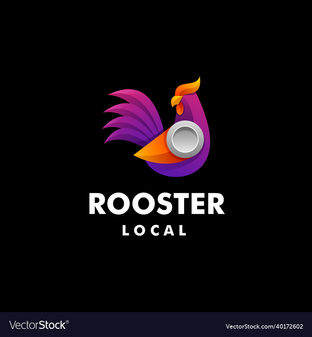 Logo rooster gradient colorful style