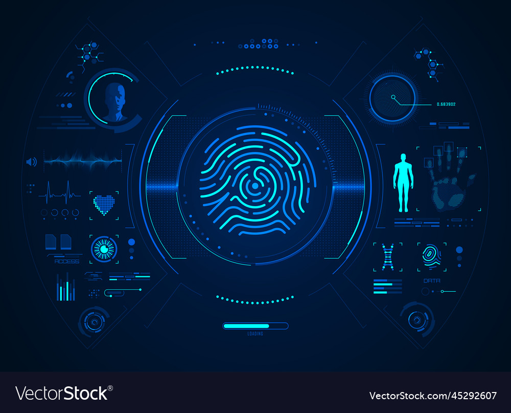 Concept of biometrics technology futuristic Vector Image