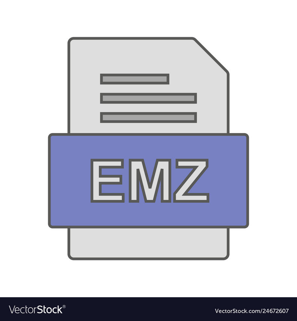 Emz file document icon Royalty Free Vector Image