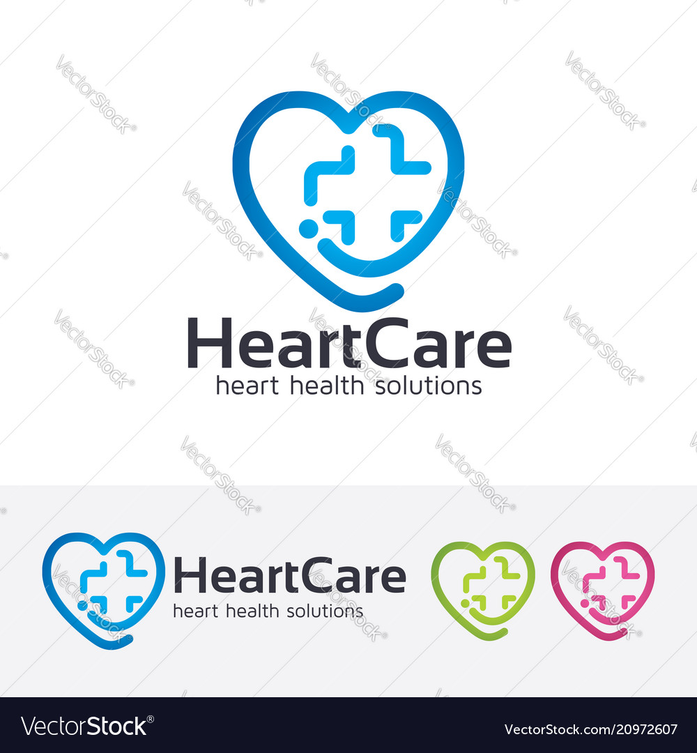 Heart care logo design Royalty Free Vector Image