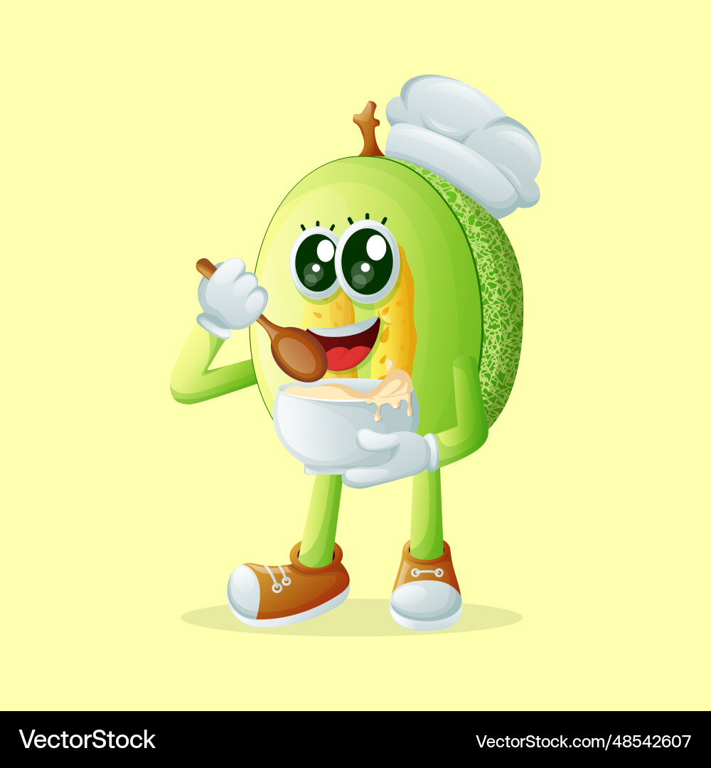 Honeydew melon character mixing ingredients Vector Image