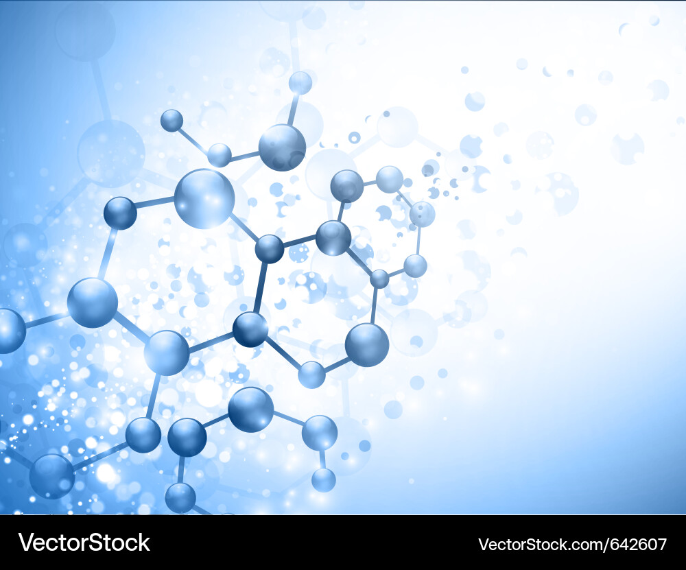 Molecule over blue Royalty Free Vector Image - VectorStock