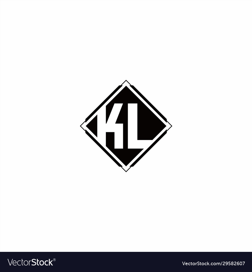 Monogram logo design with diamond square shape