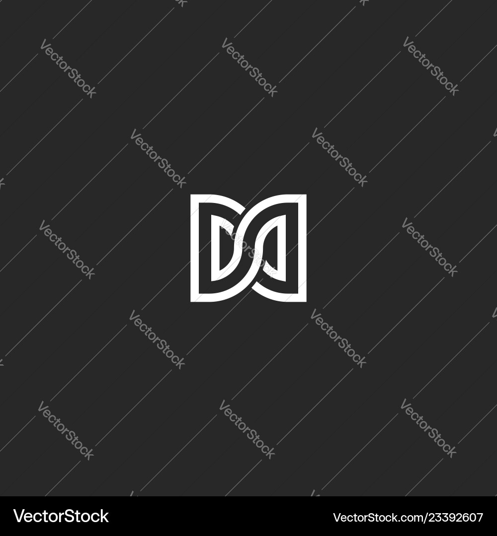 Two letters dd initials logo monogram combination Vector Image