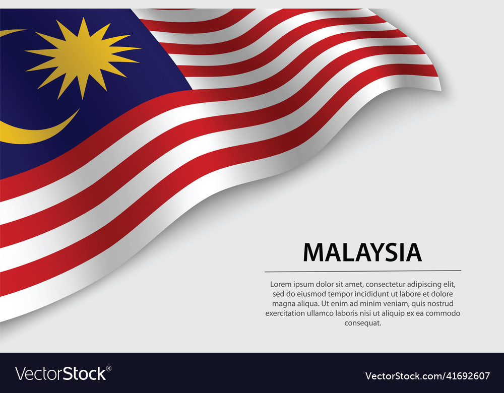 Wave flag of malaysia on white background banner Vector Image