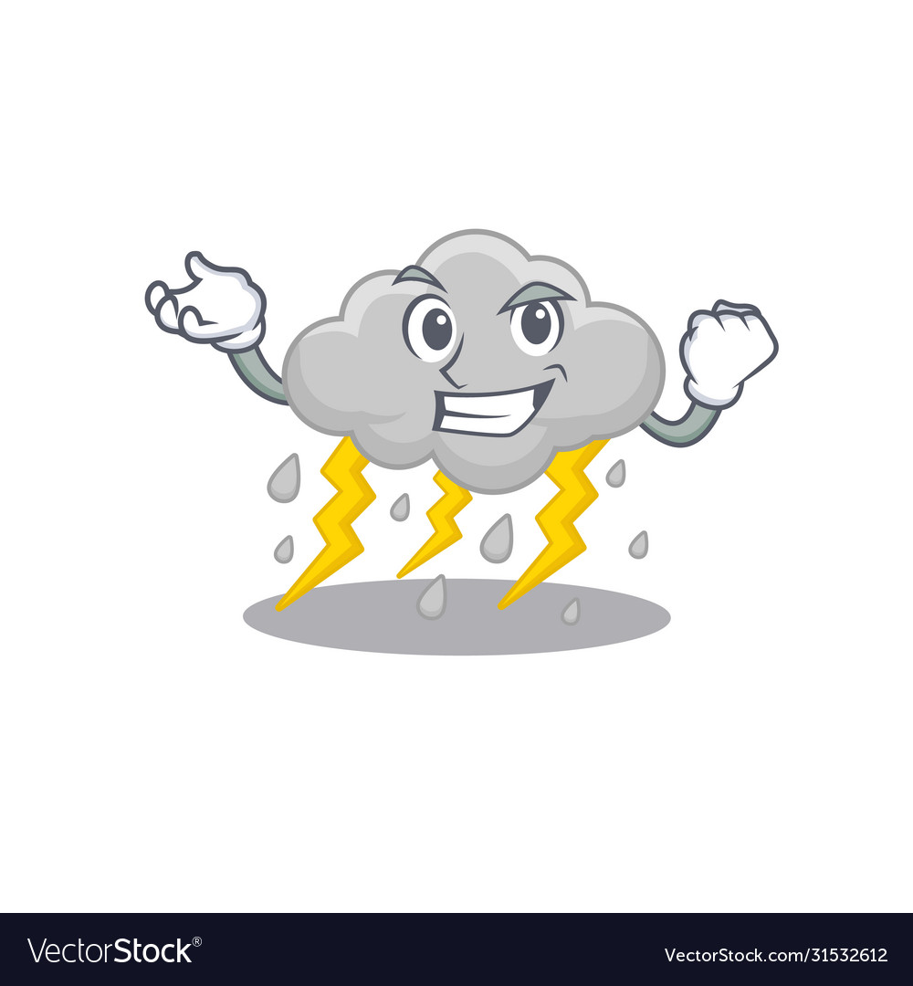 A dazzling cloud stormy mascot with happy face