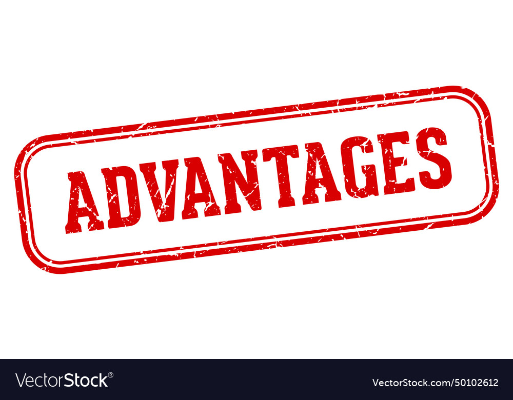 Advantages stamp rectangular Royalty Free Vector Image