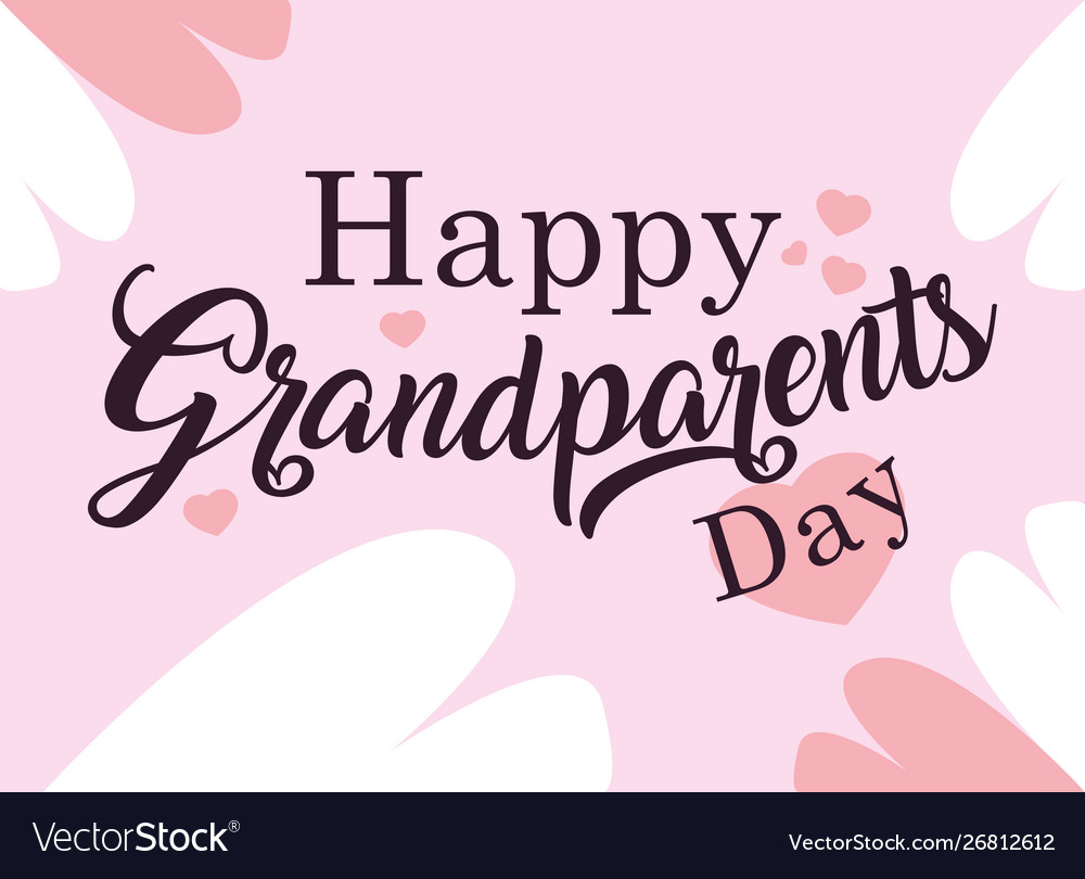 Happy Grandparents Day Poster With Pattern Of Vector Image