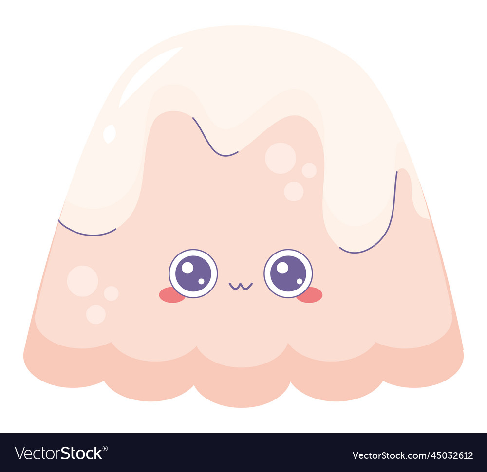 Kawaii flan design Royalty Free Vector Image - VectorStock