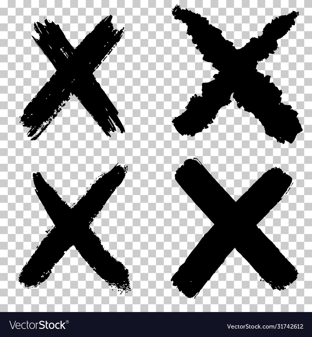 Set hand drawn x marks isolated on white Vector Image